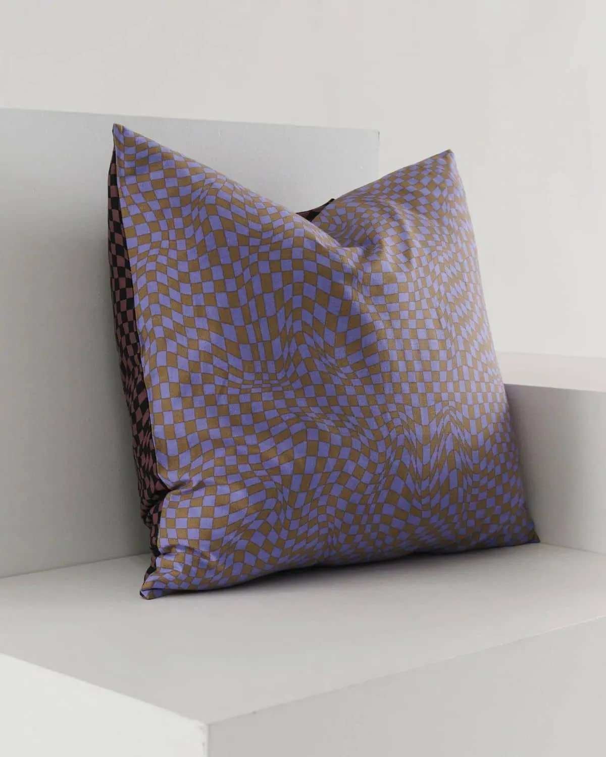 BAGGU Throw Pillow Case Trippy Checker Mix 3