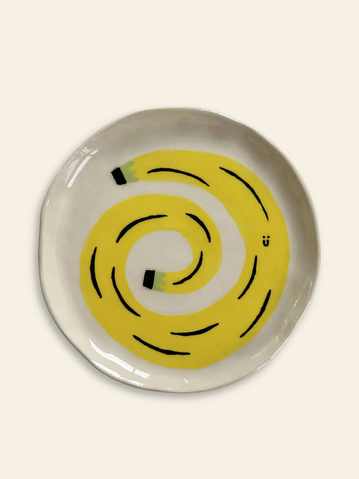 Wobbly Studio Happy Things Plate Happy Banane 1