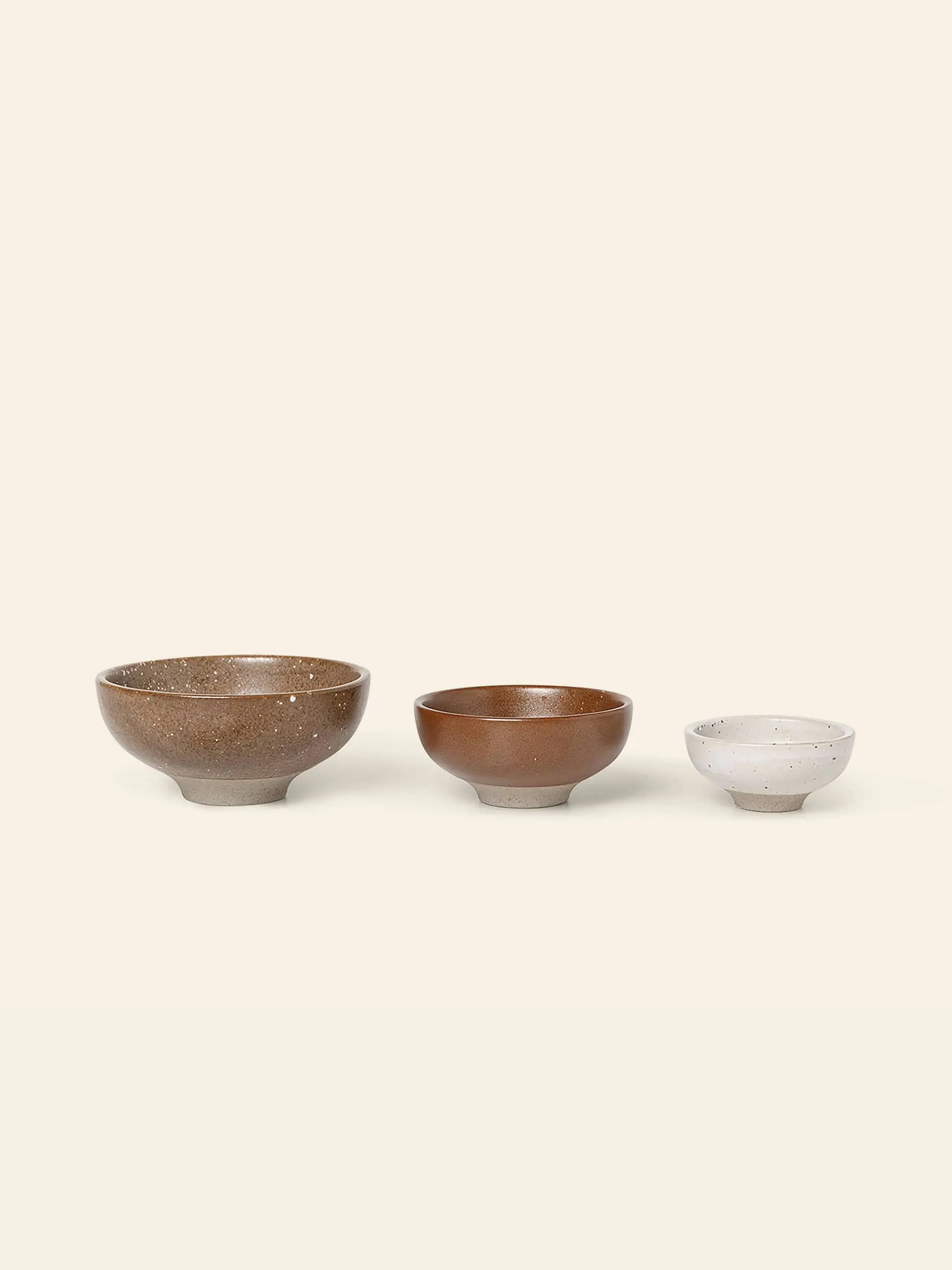 ferm Living Petite Bowls Set of 3 Brown White 1