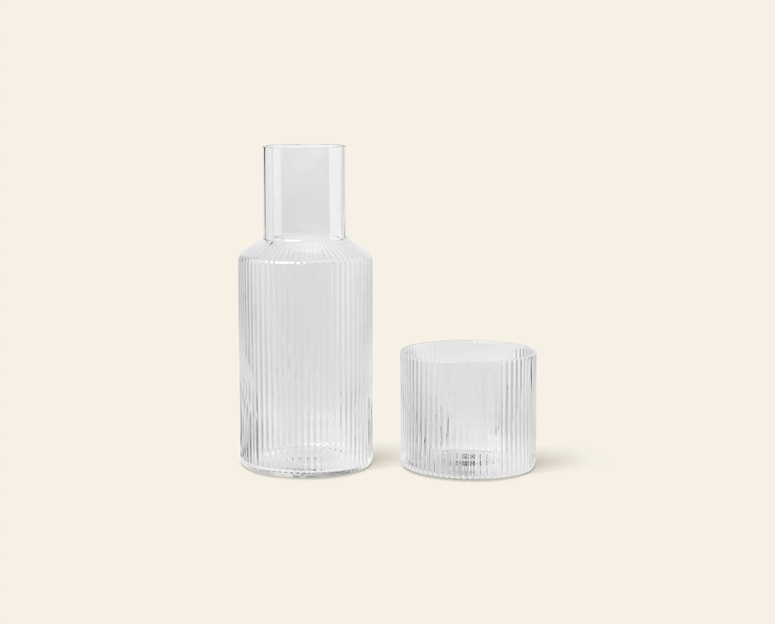 ferm Living Ripple Carafe Set Small Clear 1