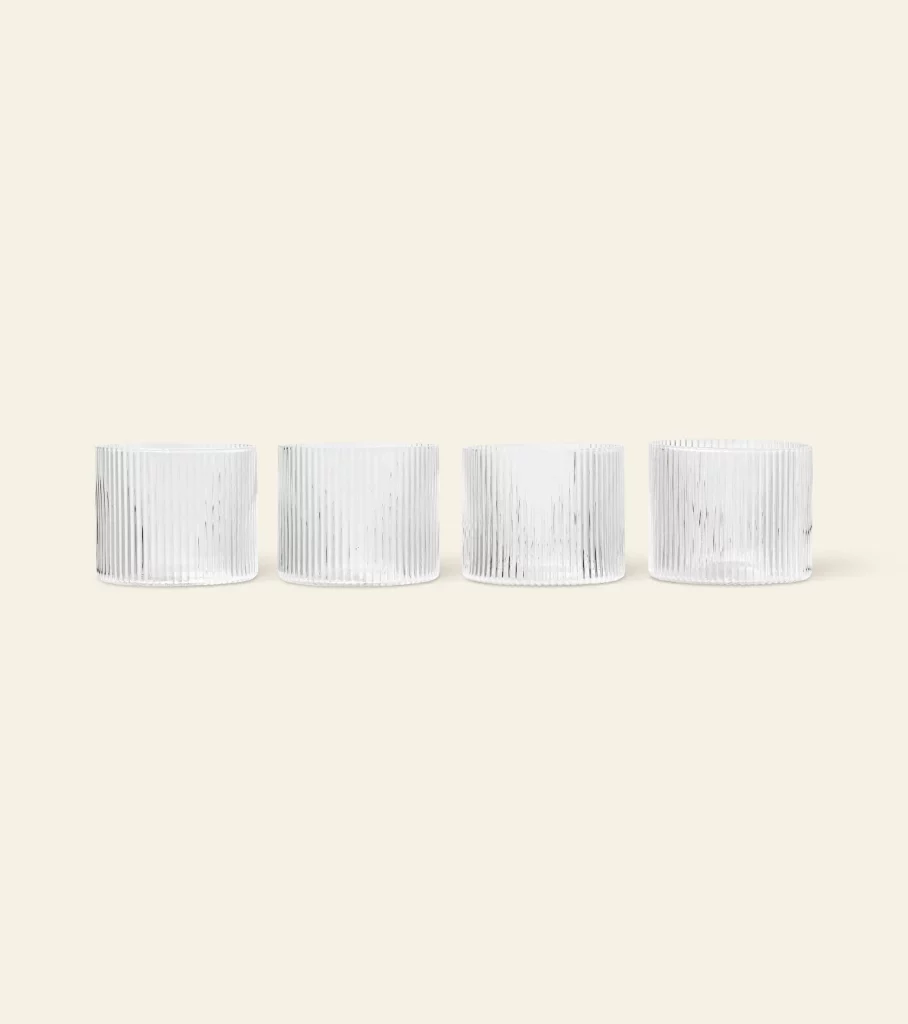 ferm Living Ripple Low Glasses Set of 4 Clear 1