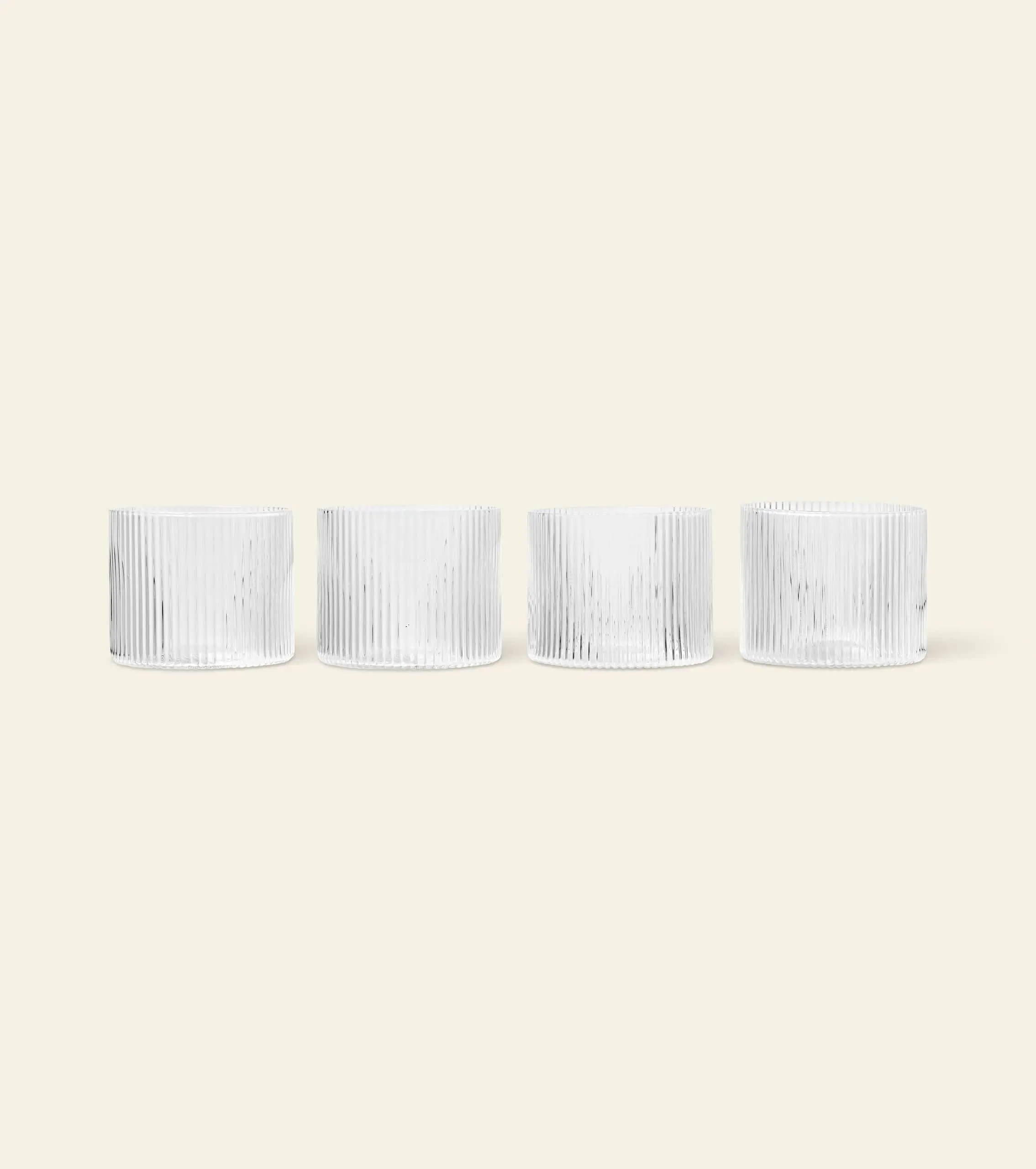 ferm Living Ripple Low Glasses Set of 4 Clear 1