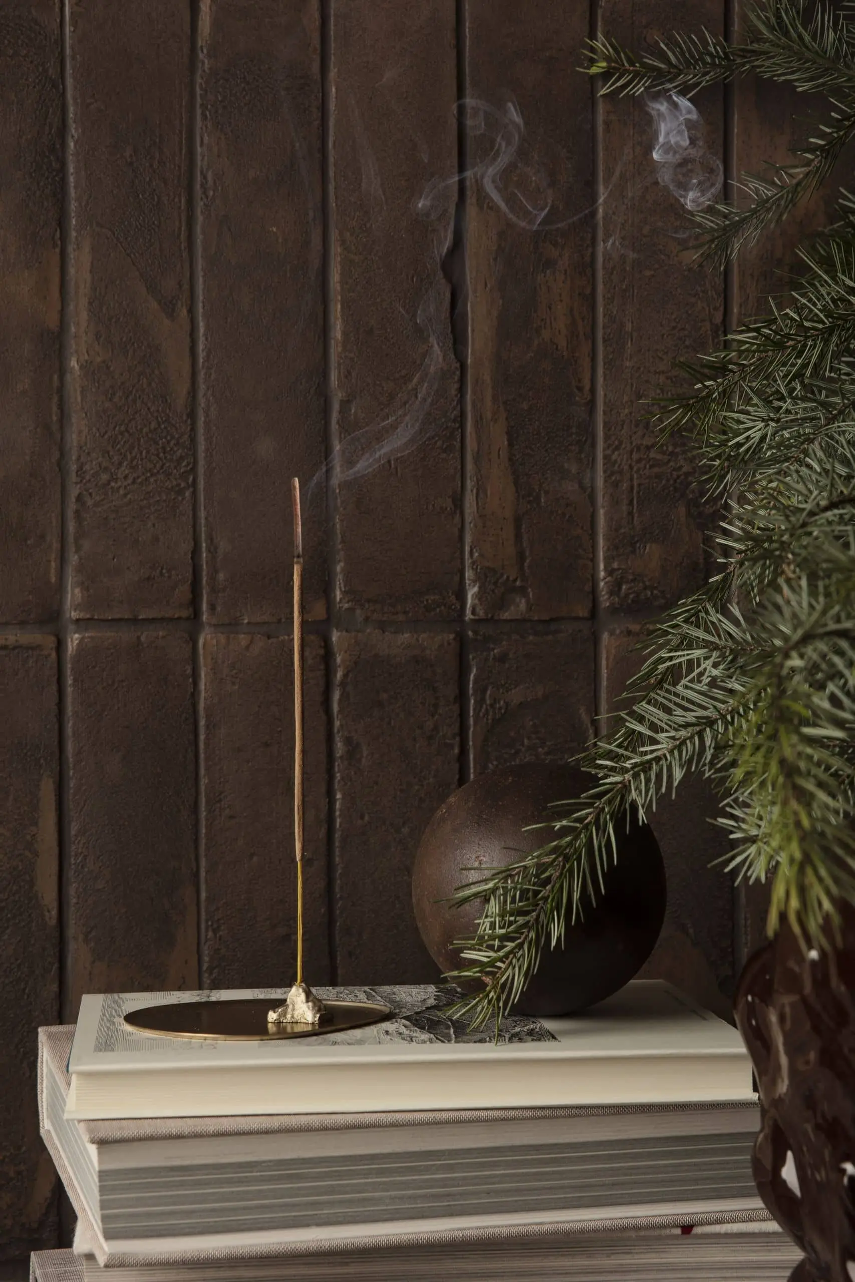 ferm Living Stone Incense Burner Brass 2