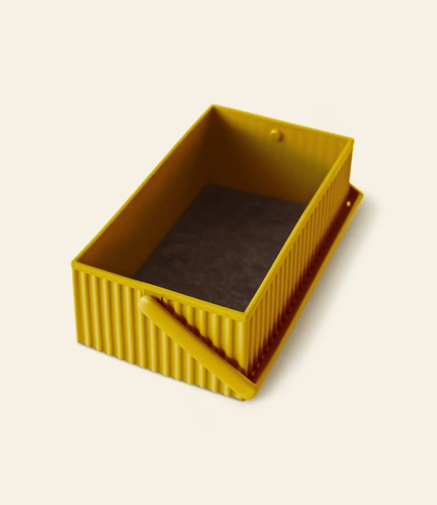 Hachiman Omnioffre Stackable Storage Box S Mustard 1
