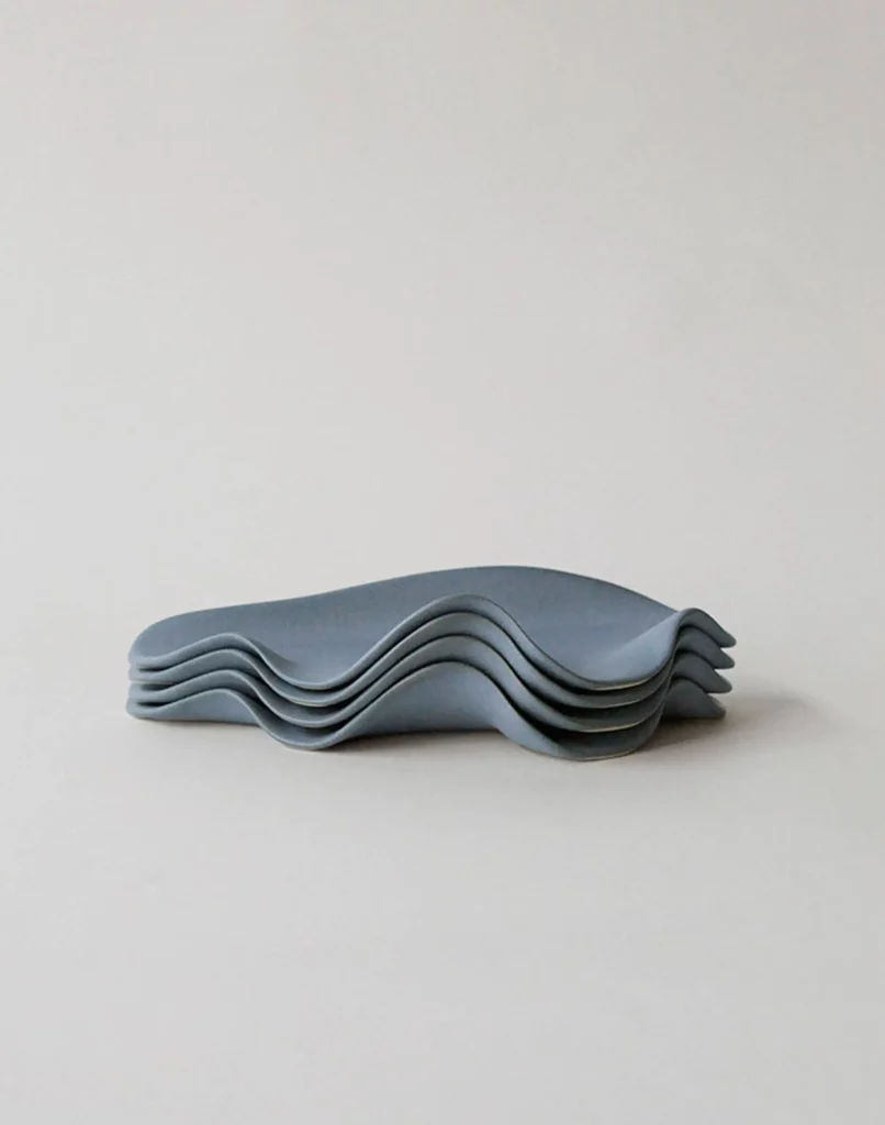 NR Ceramics HIN Leaf Plate Stone Blue 8