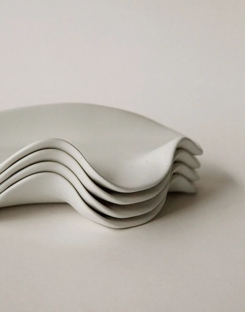 NR Ceramics HIN Leaf Plate Stone White 7