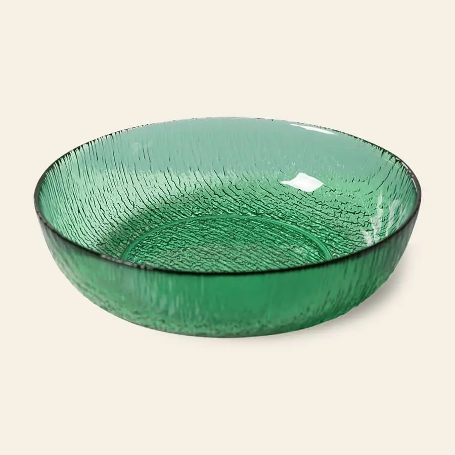 HKliving The Emeralds Glass Salad Bowl Green 2