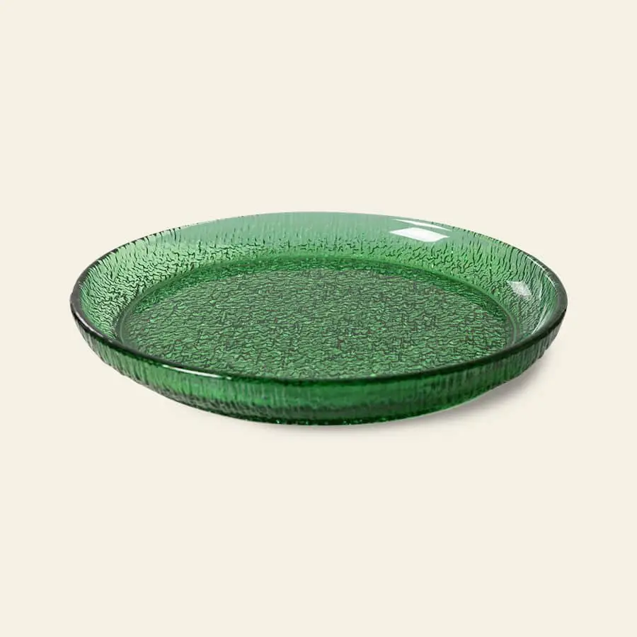 HKliving The Emeralds Glass Side Plate Green 1
