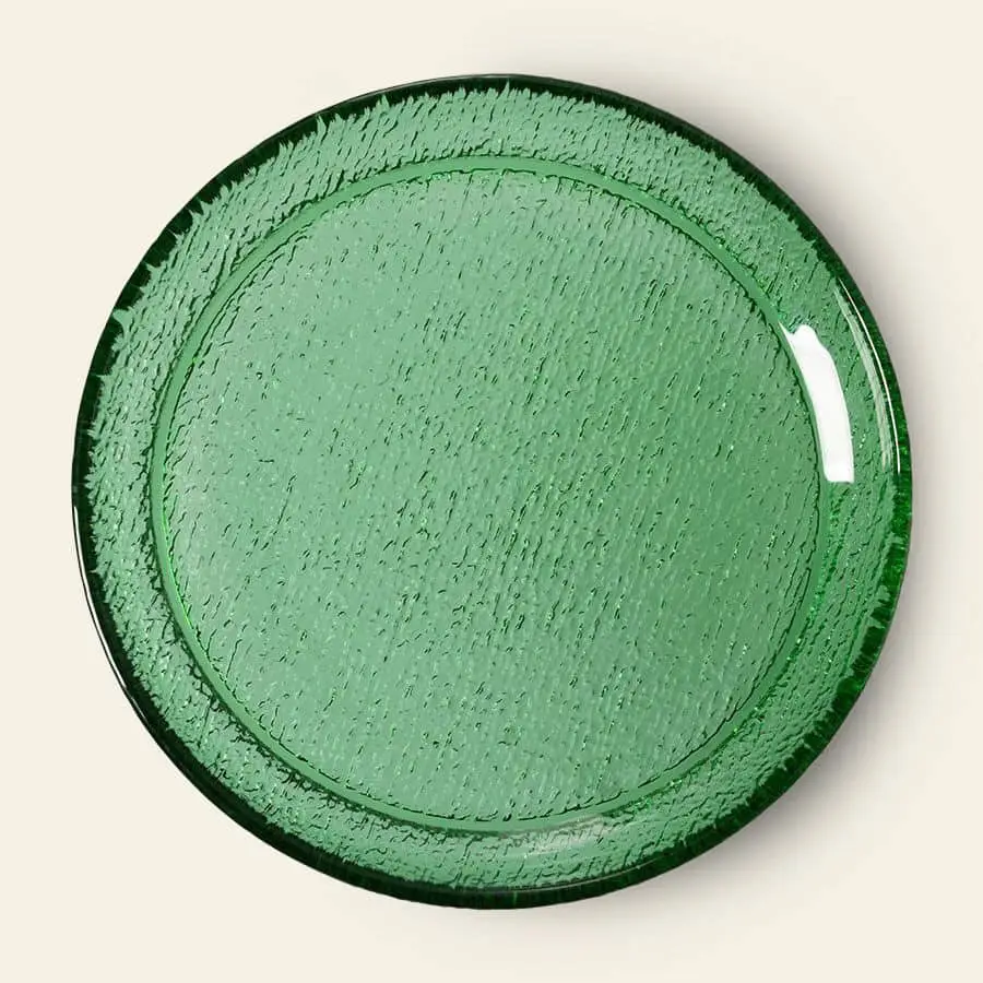 HKliving The Emeralds Glass Side Plate Green 2