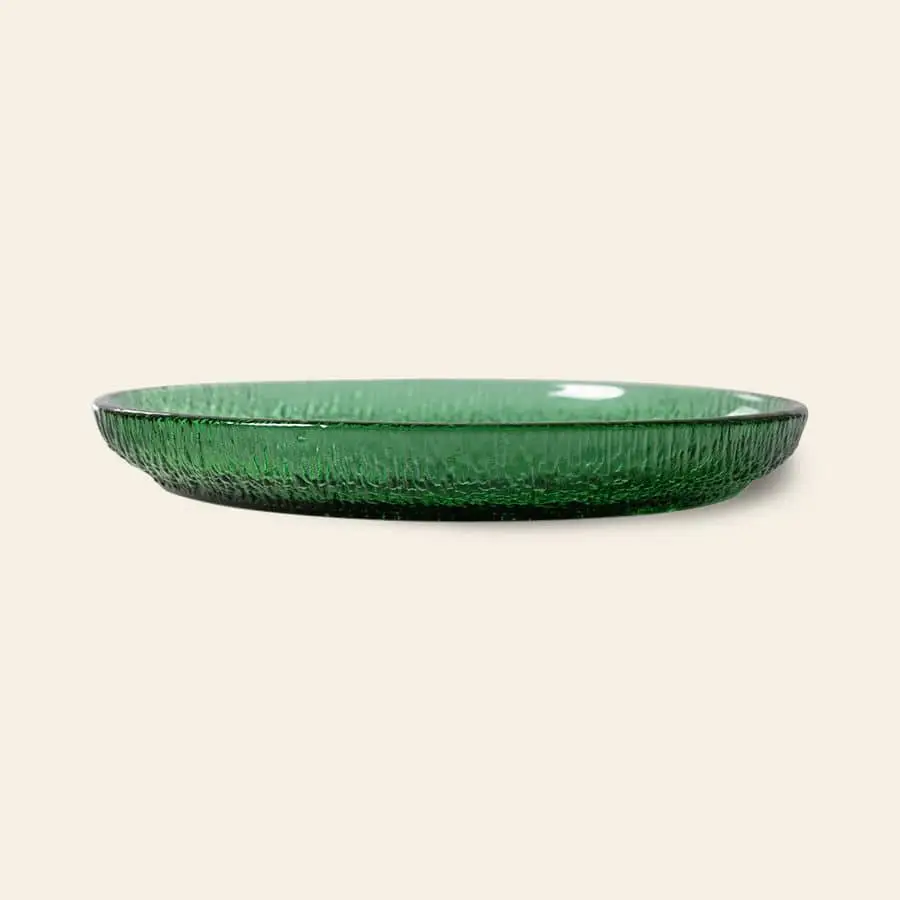 HKliving The Emeralds Glass Side Plate Green 3
