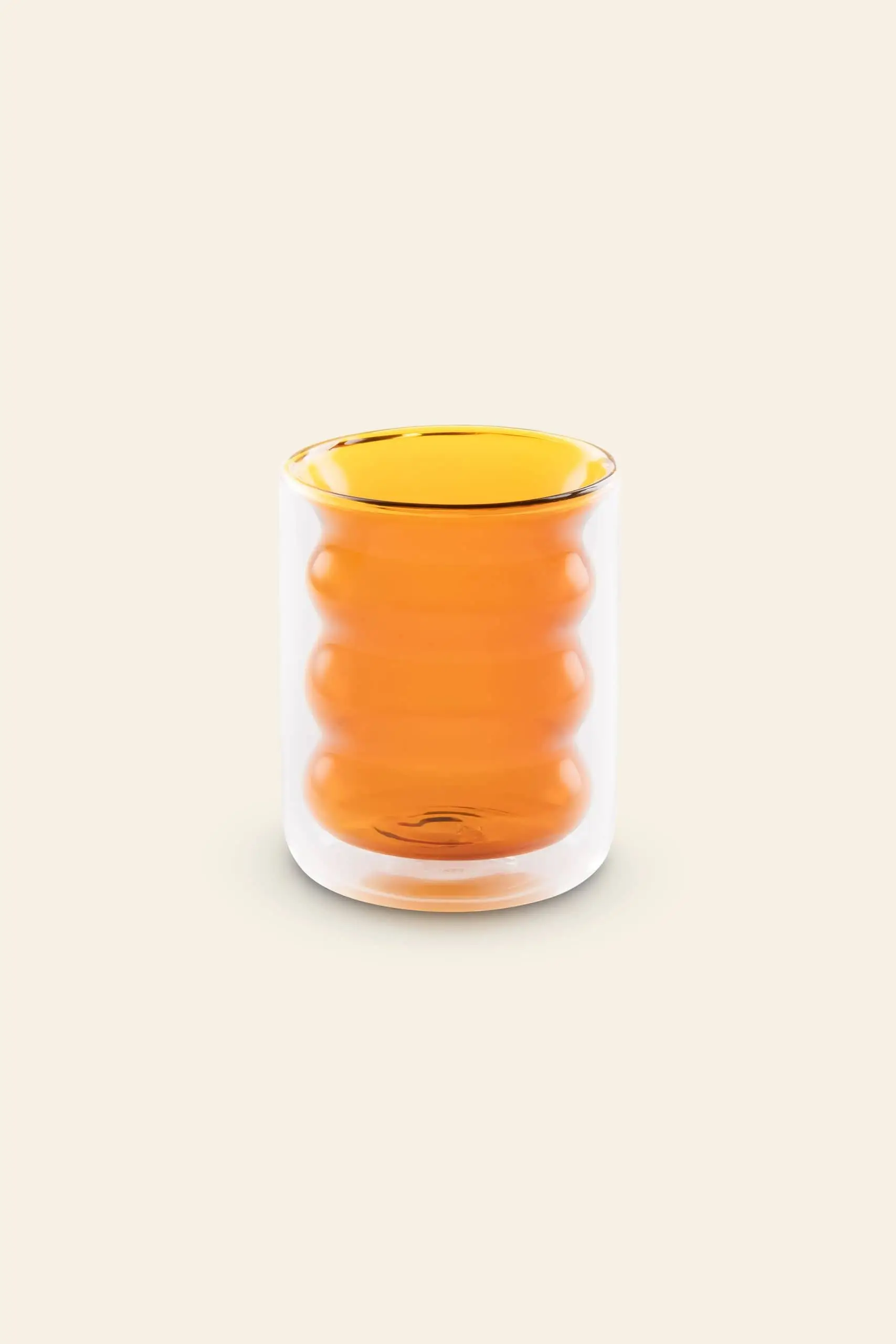 Poketo Double Wall Groovy Cup Amber 1