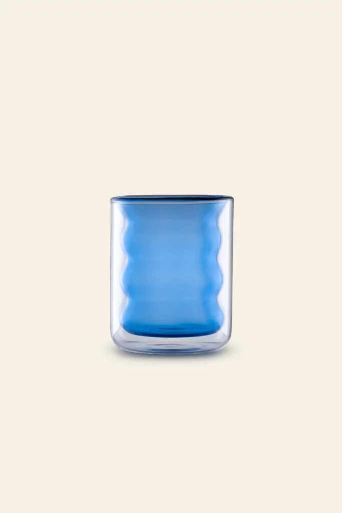 Poketo Double Wall Groovy Cup Blue 1