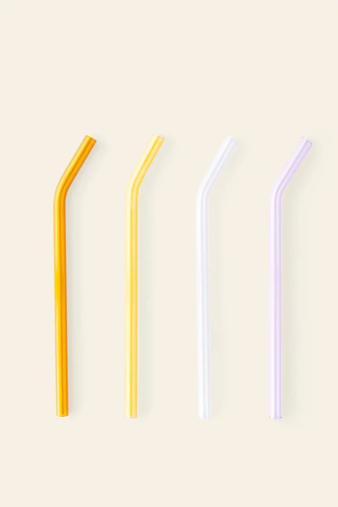 Poketo Glass Straws Set of 4 Warm 1