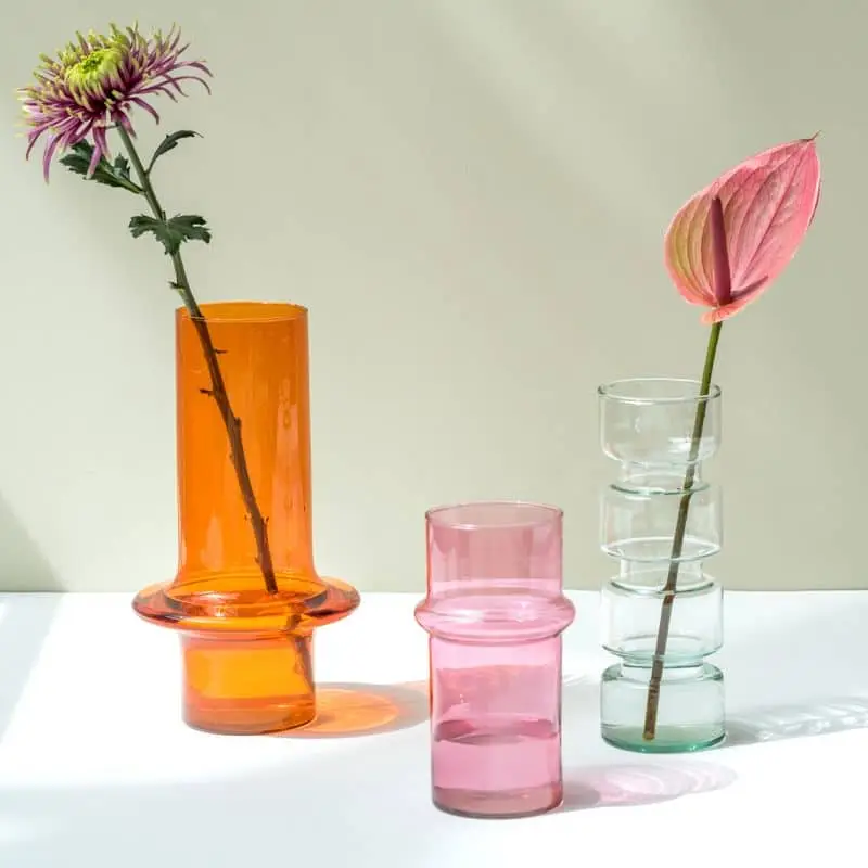 Urban Nature Culture Vase Recycled Glass Pink Pink 2