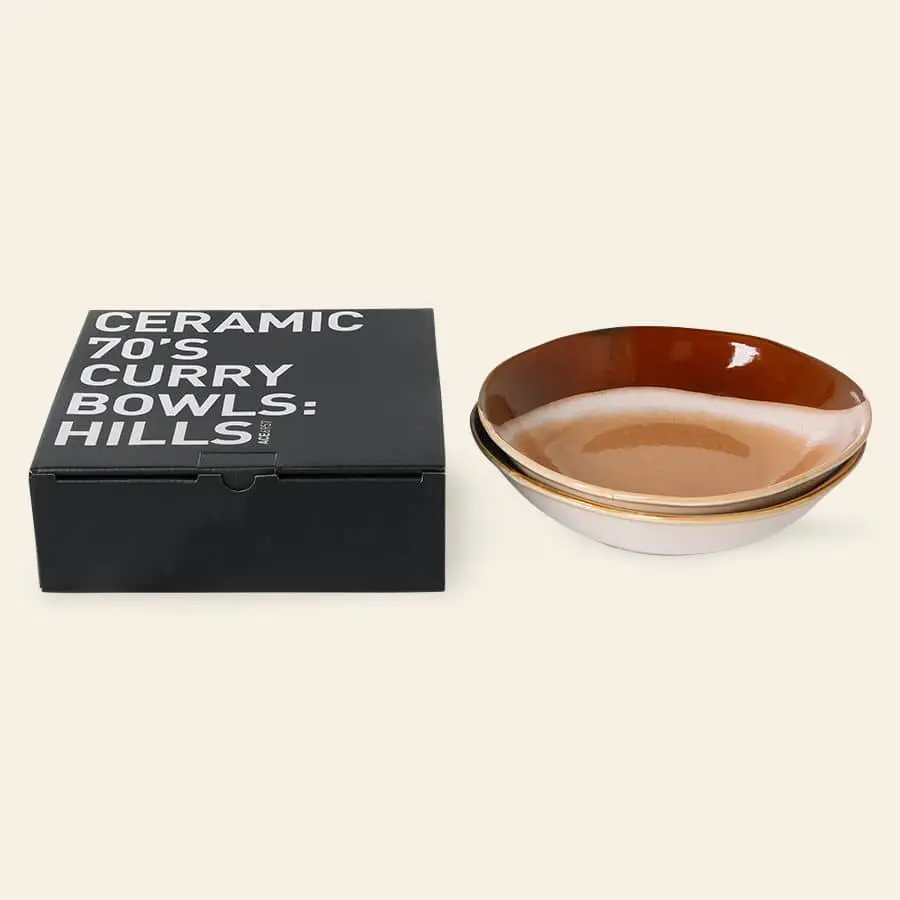 HKliving 70s Ceramics Curry Bowls Set of 2 Hills 4