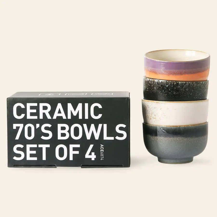 HKliving 70s Ceramics Noodle Bowls Set of 4 Astra 2