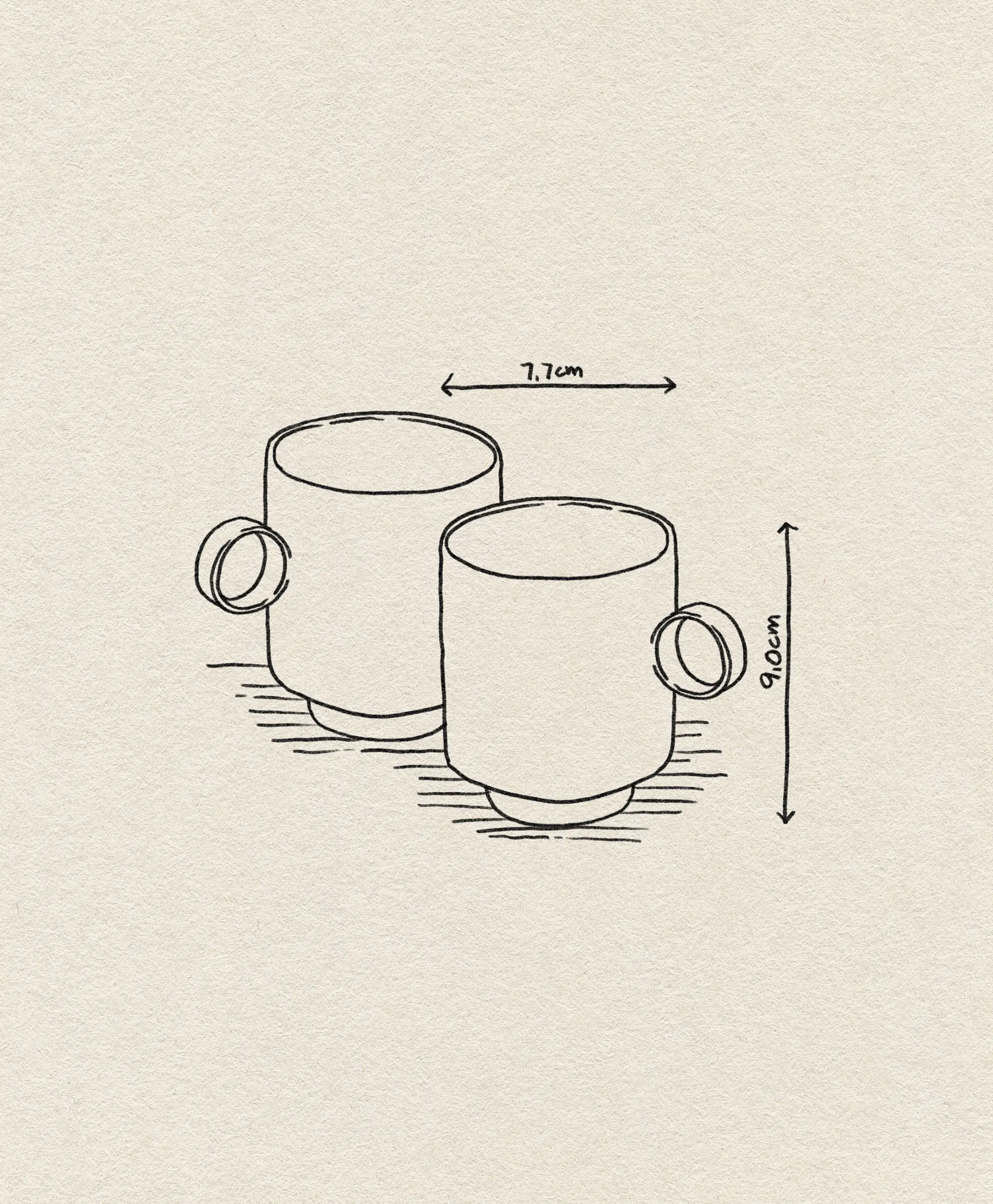 HKliving Bold Basic Ceramics Coffee Mugs Set of 2 Terra 5