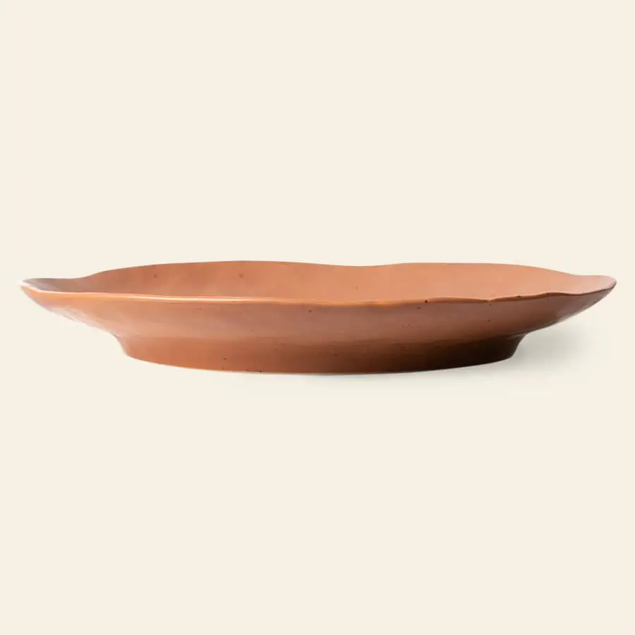 HKliving Bold Basic Ceramics Side Plate Set of 2 Brown 3