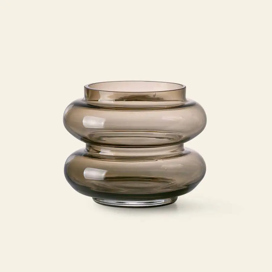 HKliving Glass Vase S Smoked Brown 1