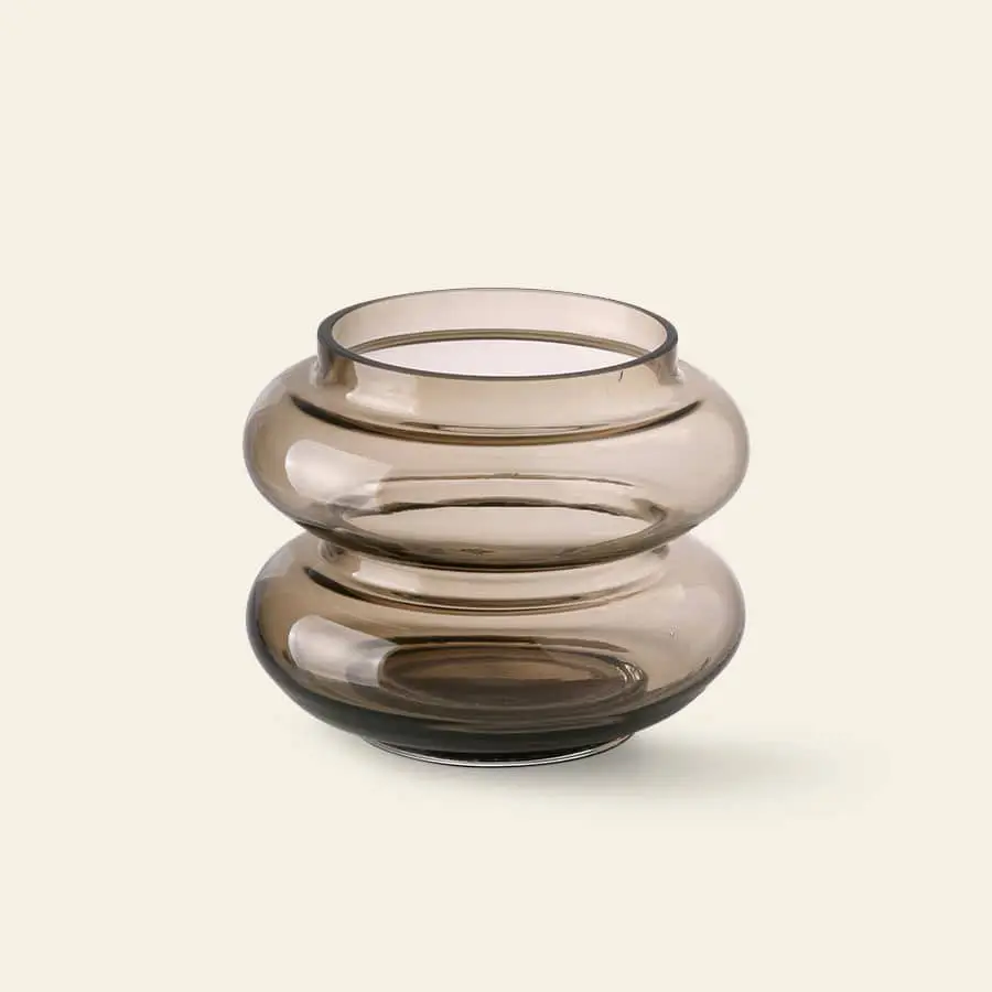 HKliving Glass Vase S Smoked Brown 2