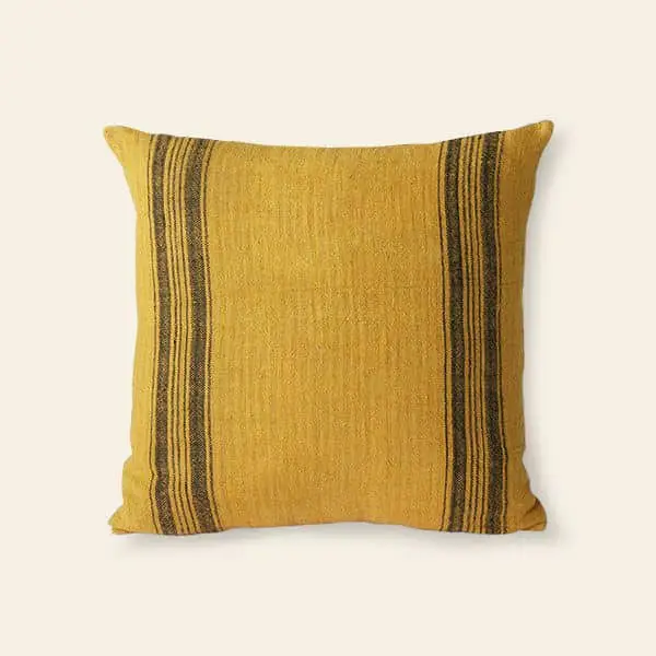 HKliving Linen Cushion Mustard 1