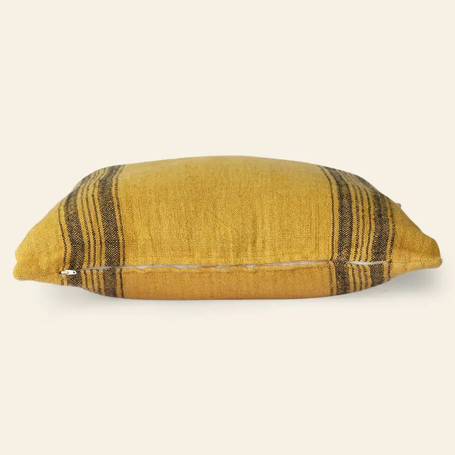 HKliving Linen Cushion Mustard 2