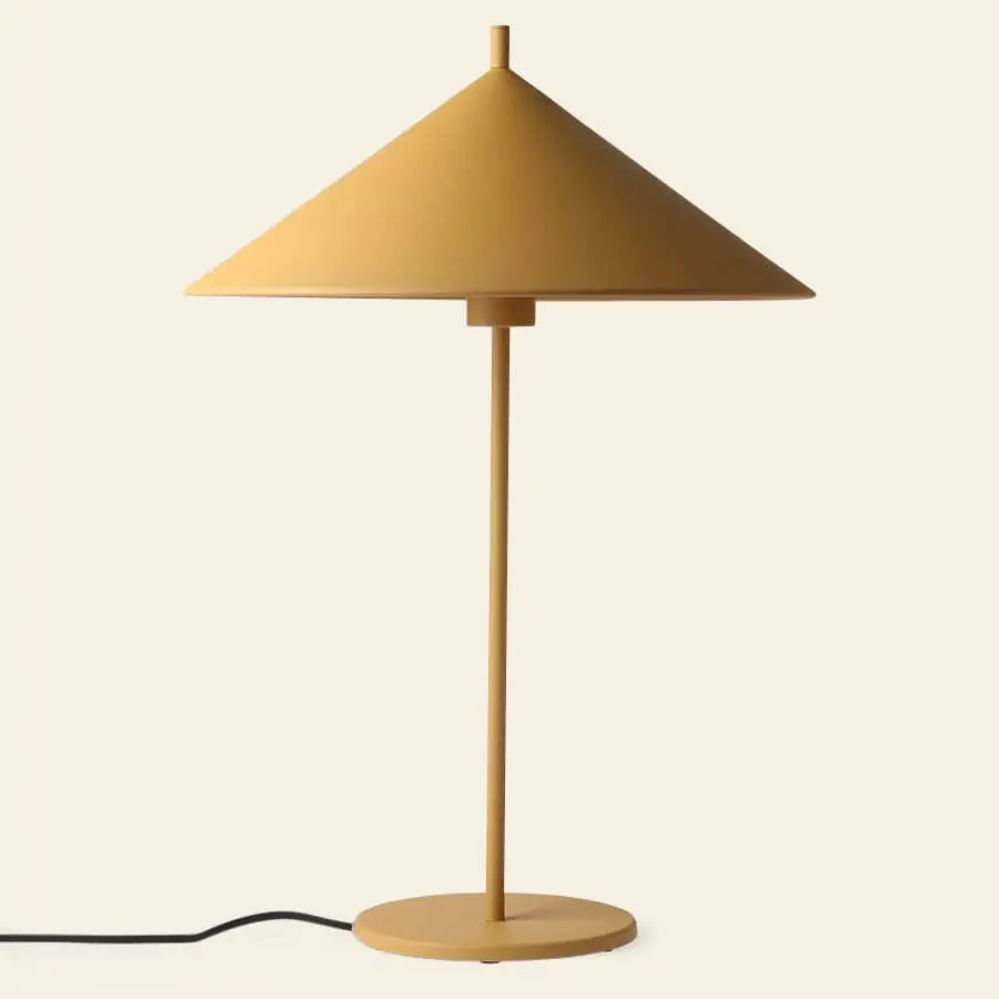 HKliving Metal Triangle Table Lamp L Matt Ochre 1
