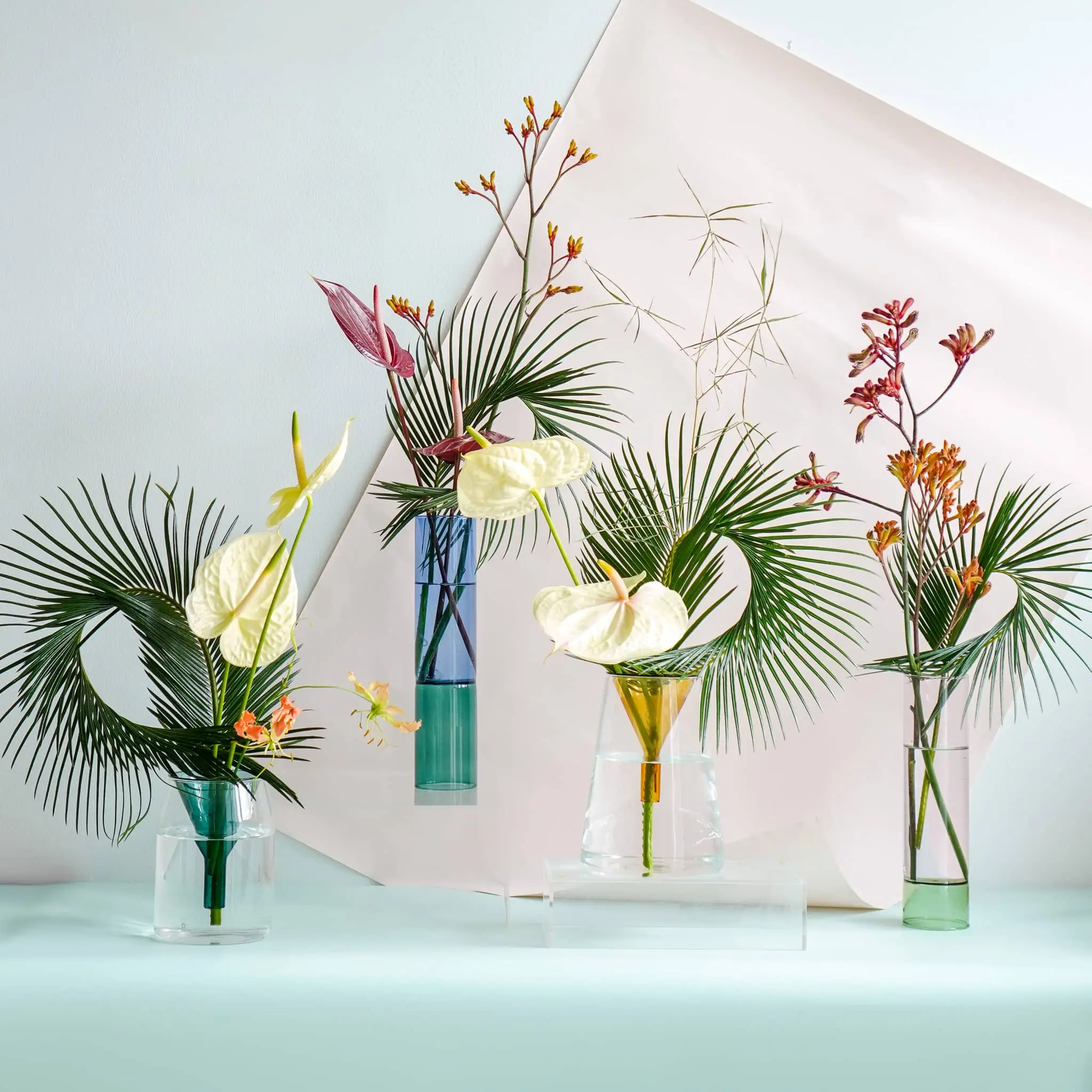 Wonderland Botanicals Bamboo Groove Vase Arrangement Wonderland Botanicals Collaboration Blue Green 6