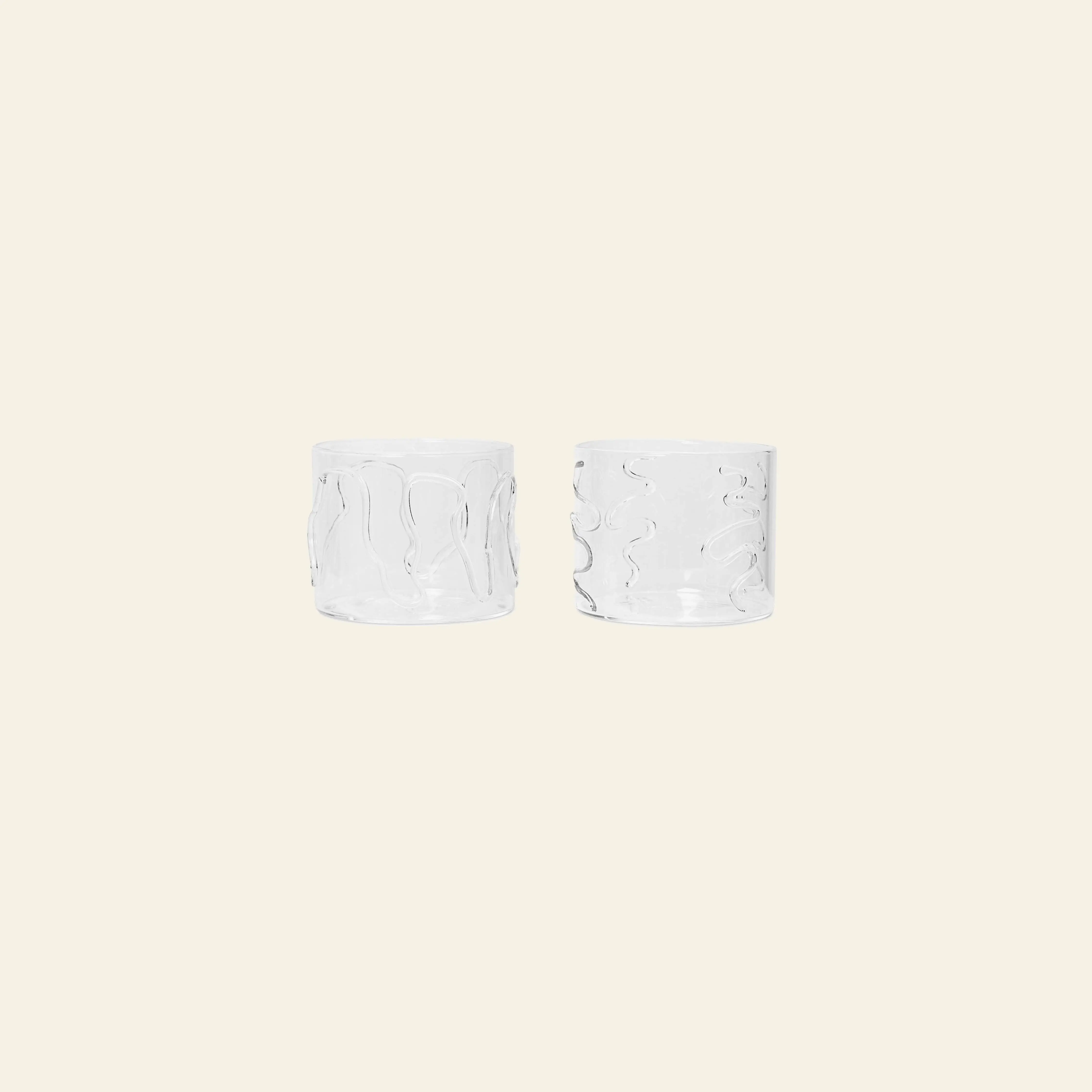 ferm LIVING Doodle Glasses Low Set of 2 Clear 1