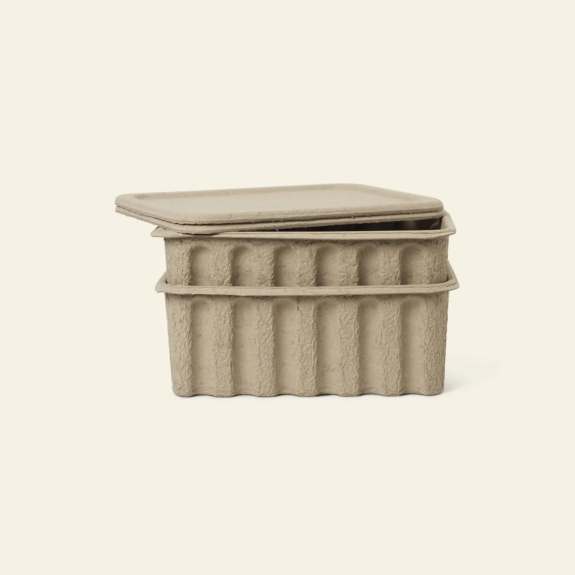 ferm LIVING Paper Pulp Box Large Set of 2 Brown 1