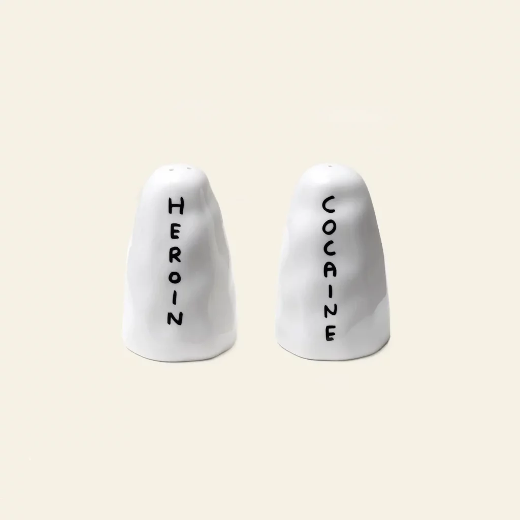 Shrig Shop Heroin and Cocaine Porcelain Shakers White 1