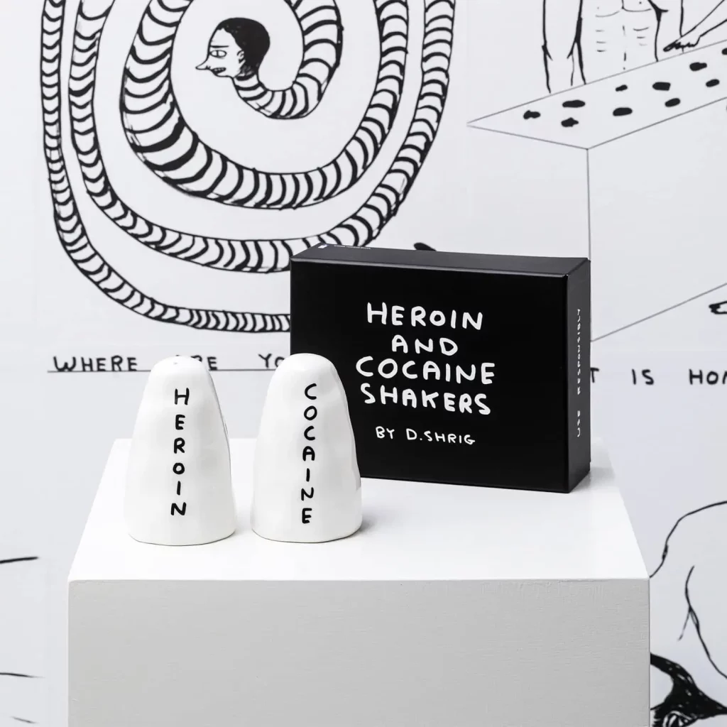 Shrig Shop Heroin and Cocaine Porcelain Shakers White 4