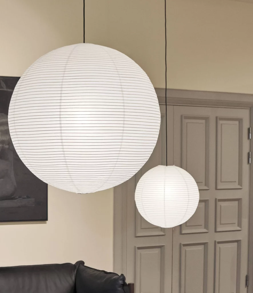 HAY Rice Paper Shade 80cm Dia. With Pendant Cord Set Classic White 5