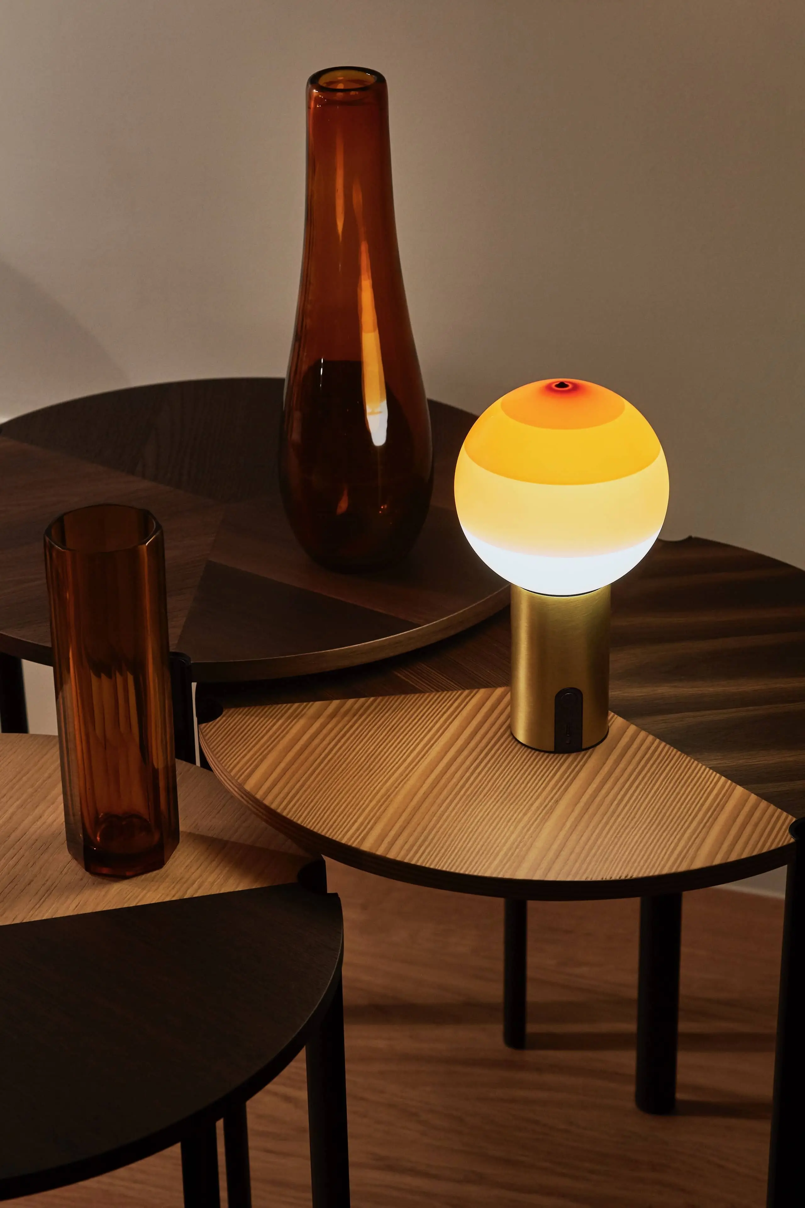 Marset Dipping Light Portable Amber Brushed Brass 2