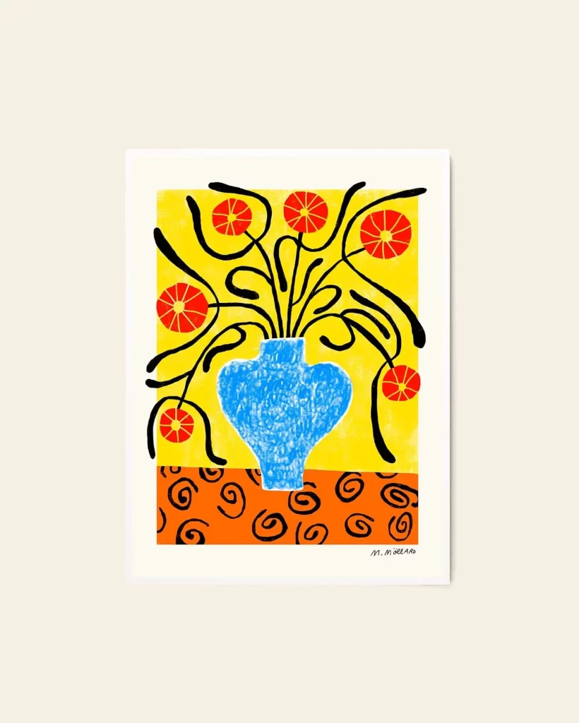 The Poster Club Madelen Mollard Flowers in Blue Vase 50x70 Poster 1