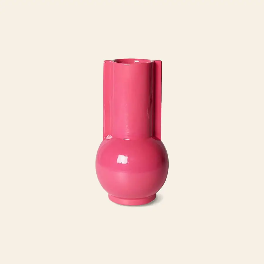 HKliving Ceramic Vase Hot Pink Bright Pink 1