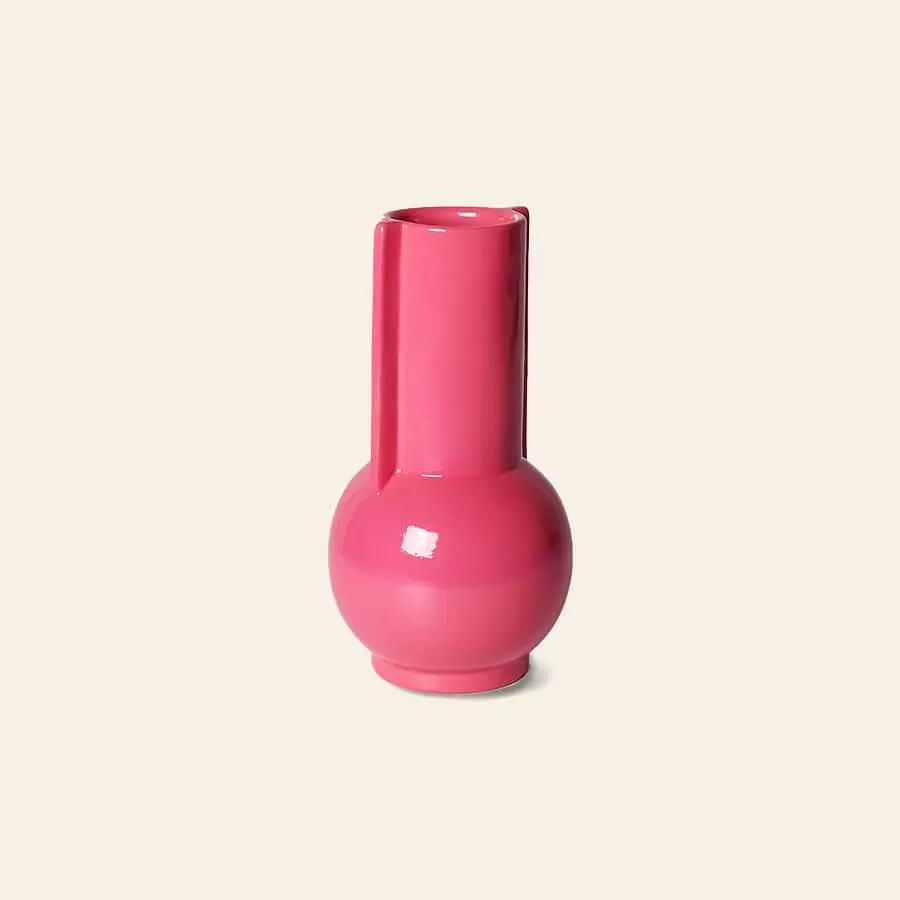HKliving Ceramic Vase Hot Pink Bright Pink 2