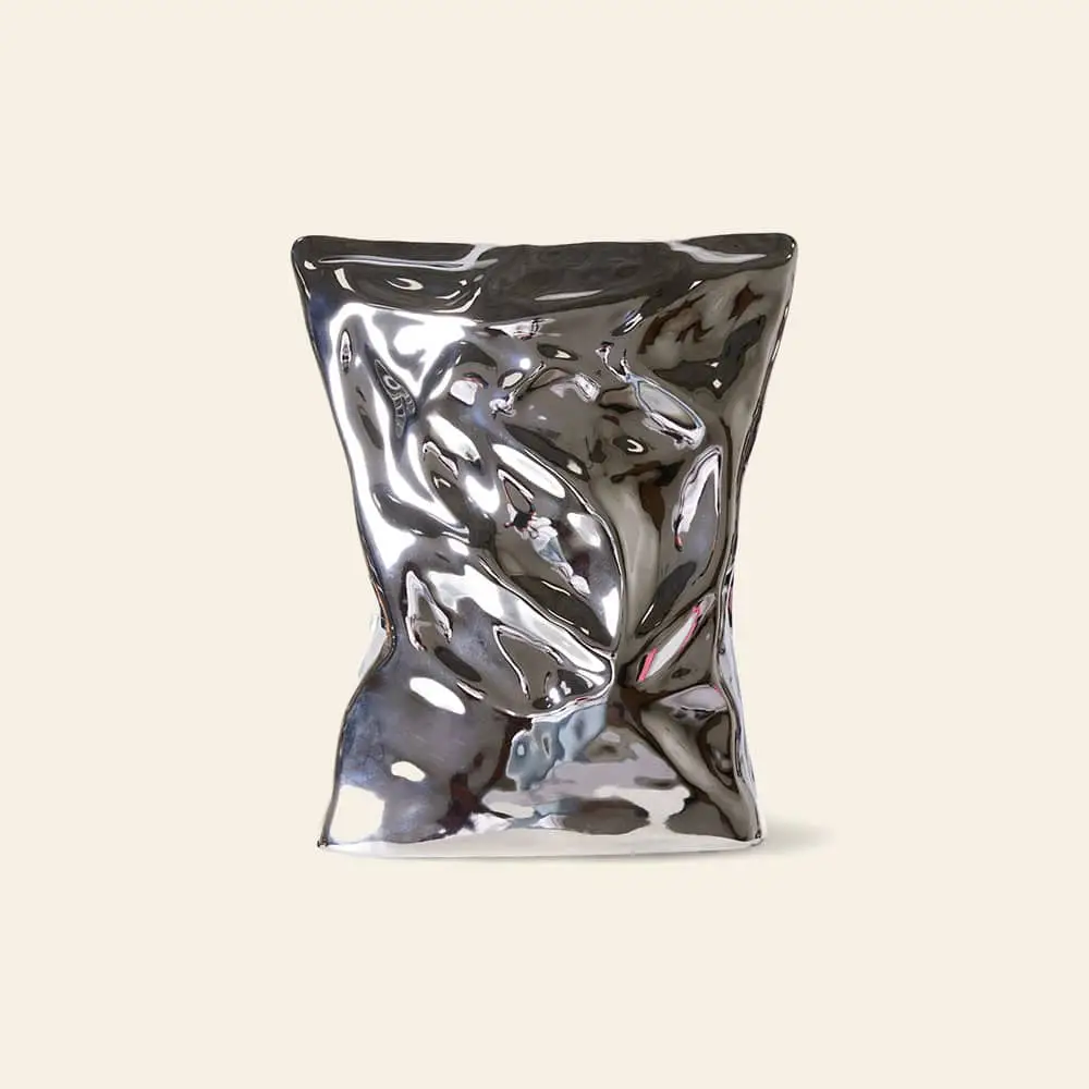 HKliving HK Objects Bag of Crisps Vase Chrome 1