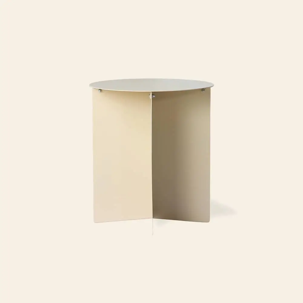 HKliving Metal Side Table Round Cream 1