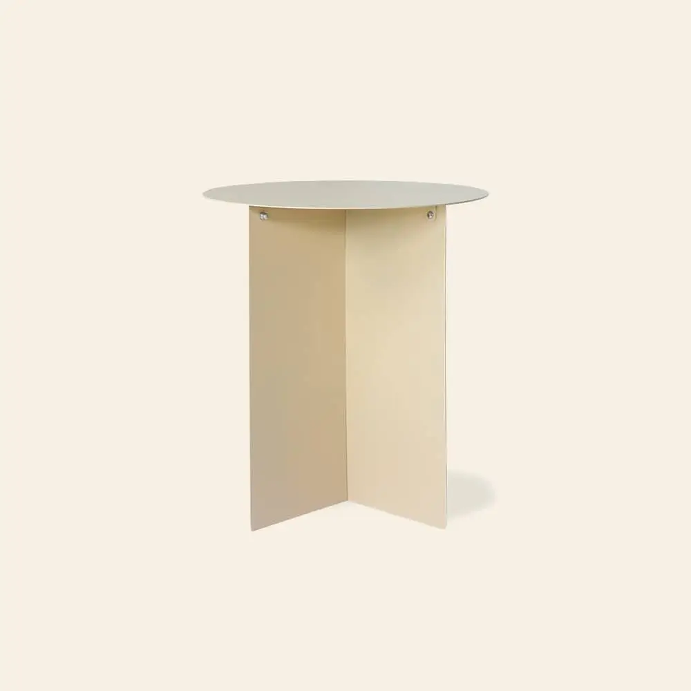 HKliving Metal Side Table Round Cream 2
