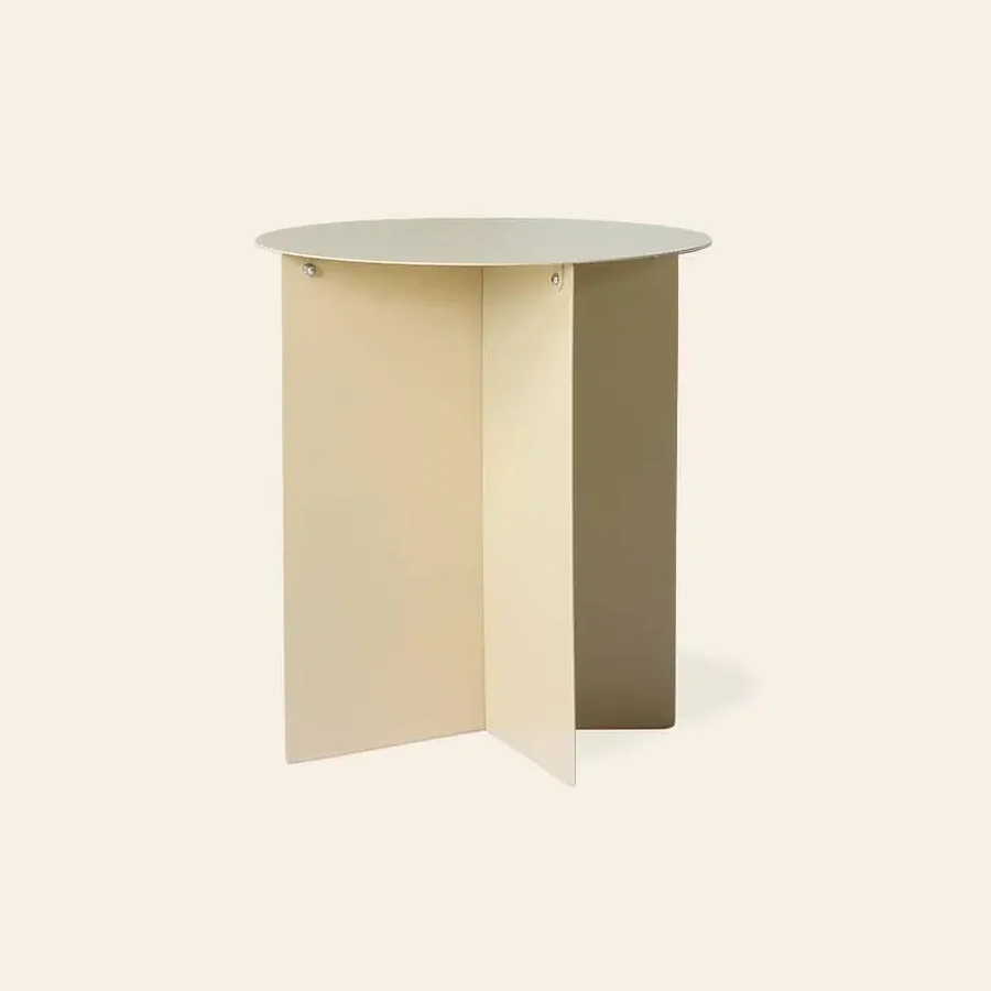 HKliving Metal Side Table Round Cream 3